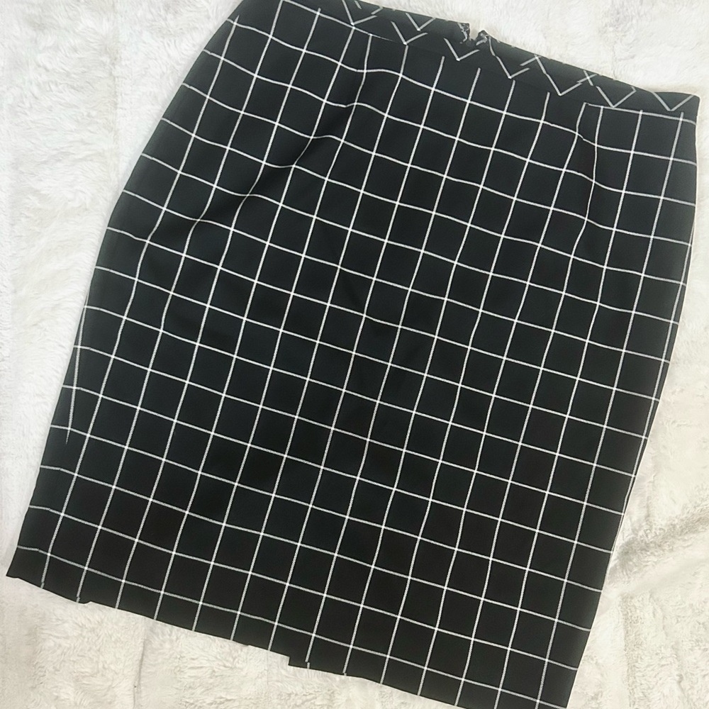 Tommy Hilfiger Black and White Grid Pencil Skirt Size 12